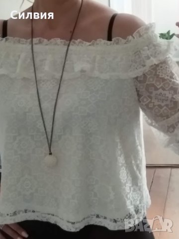 Дамска блуза дантела, снимка 10 - Тениски - 22088357