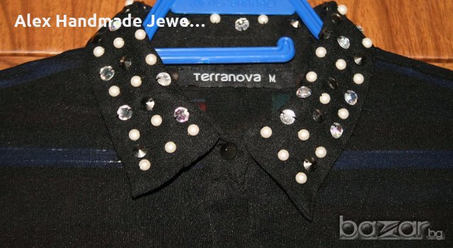 Terranova риза от шифон с перли и шипчета , снимка 3 - Ризи - 19983202