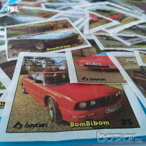 Пълна серия картинки от дъвки bombibom 60 броя от осемдесетте години колекция, снимка 6 - Други ценни предмети - 15007490