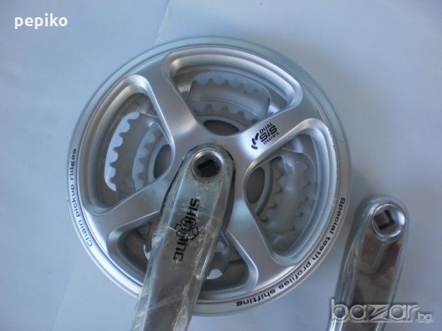 Продавам колела внос от Германия алуминиеви курбели SHIMANO 48-38-28, снимка 3 - Части за велосипеди - 19282662