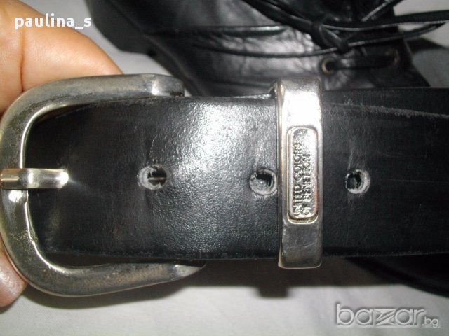 Черен колан "United Colours of Benetton"- genuine leather/ колан от естествена кожа, снимка 3 - Колани - 14579609
