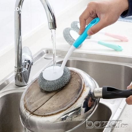 Кухненска телена четка за почистване на упорити петна и мазнина, снимка 1