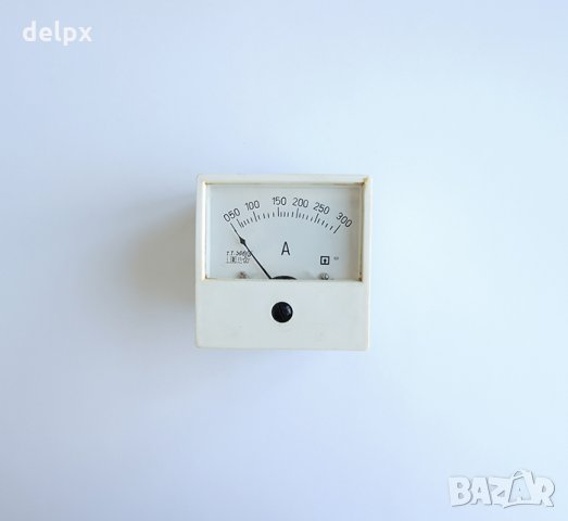 Български амперметър AC с външен токов трансформатор 300A 70x70mm, снимка 1