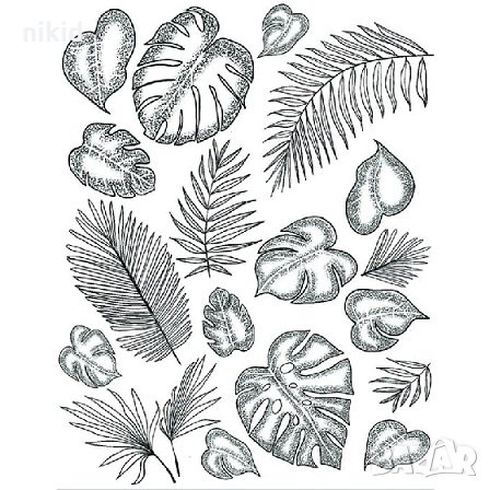 Много листа Хаваи Бананови силиконов гумен печат декор украса за бисквитки фондан Scrapbooking