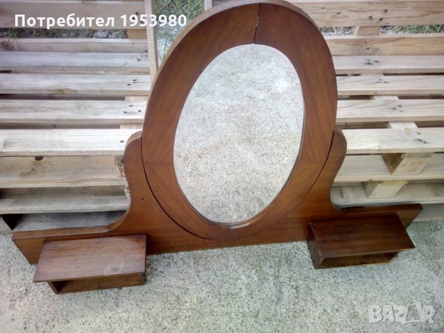Старо дървено огледало за скрин, снимка 2 - Антикварни и старинни предмети - 25895007
