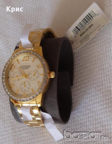 Нов ! Ръчен часовник Цитизен Сваровски Златен цвят, Citizen Swarovski Gold ToneED8122-59A, снимка 8 - Дамски - 12154134