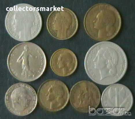 лот 10 монети, Франция, снимка 2 - Нумизматика и бонистика - 8391626