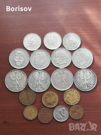 Сребърни и обикновенни монети от Германия, Русия, Малайзия...
