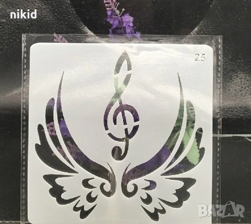 Пеперудени крила и нота стенсил шаблон за спрей за торта украса кекс декорация с пудра захар боя