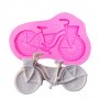 колело велосипед с кош силиконов молд форма за украса декорация торта фондан шоколад сладки и др, снимка 1 - Форми - 20868728