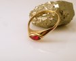 златен пръстен с рубин с форма МАРКИЗЕТ - 1.82 гр. размер 59, снимка 5
