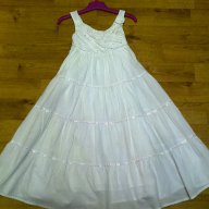 Бяла рокля с пайети Bluezoo за 4 г, снимка 3 - Детски рокли и поли - 11050479
