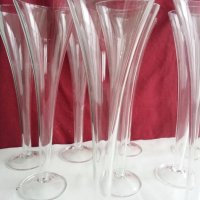 Високи стъклени кристални чаши  , снимка 13 - Антикварни и старинни предмети - 20400780