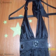 Бутикова черна сатенена рокля с гол гръб, снимка 4 - Рокли - 9170936