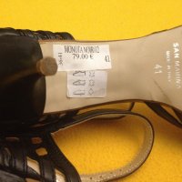 41 San Marina черни луксозни италиански обувки естествена кожа с ток, снимка 4 - Дамски обувки на ток - 20867001