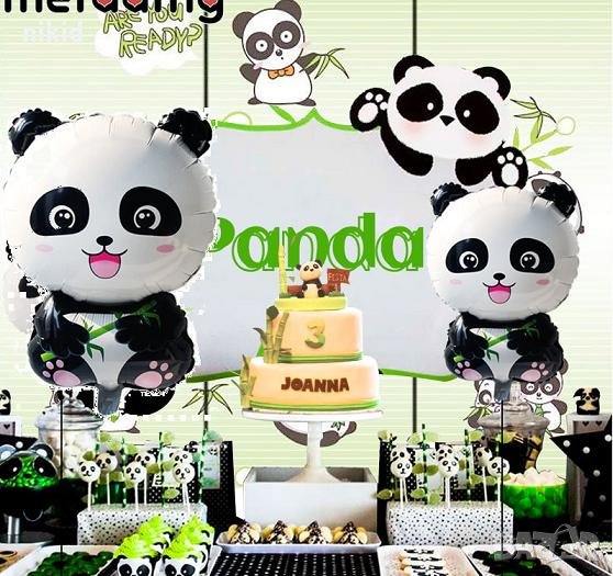Голяма Панда фолио фолиев балон хелий или въздух парти рожден ден, снимка 1