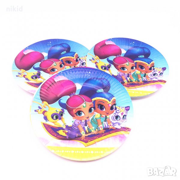 Искрица и Сияйница shimmer and shine 10 бр парти чинии чинийки, снимка 1