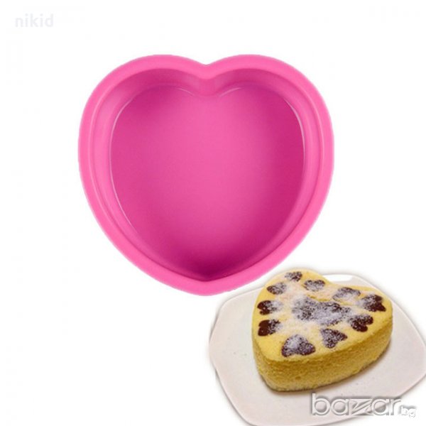 Сърце Свети Валентин рожден ден средна силиконова форма за направа печене кекс торта желиран сладкиш, снимка 1