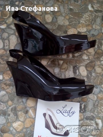 Черни силиконови обувки на платформа италиански  Kartell, снимка 9 - Сандали - 18005255