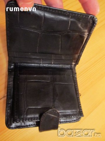 Красиво черно портмоне от дебела телешка кожа с много деления , снимка 2 - Портфейли, портмонета - 14062412