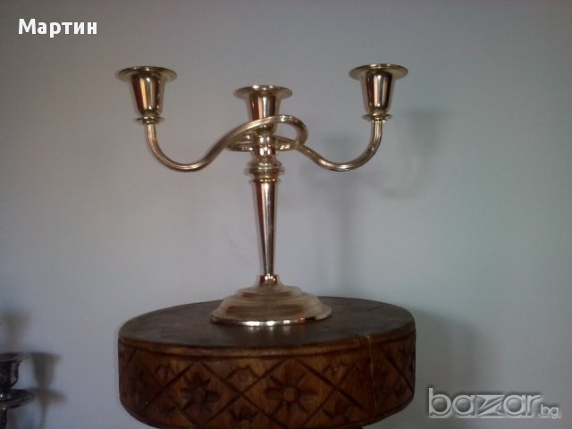 Стар посребрен - Свещник  - 1бр. ( 777777), снимка 2 - Антикварни и старинни предмети - 18106586