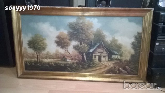 Drober-огромна испанска картина 112/63см-внос канарите, снимка 3 - Антикварни и старинни предмети - 16066642