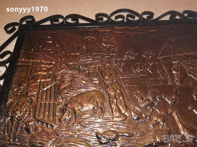 релефна картина мед/месинг-ковано желязо-внос швеицария, снимка 12 - Колекции - 21508436