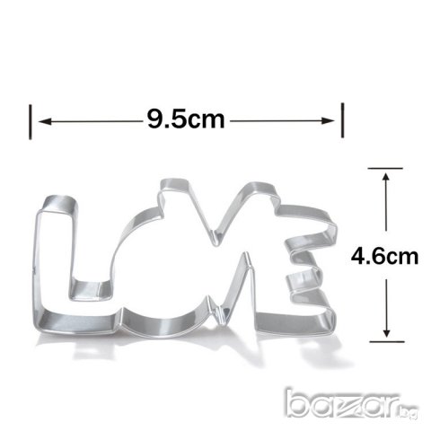 Резец – надпис LOVE – 1 бр., снимка 2 - Форми - 20500593