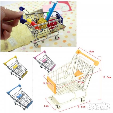 Пазарска количка маркет макет умален модел метална подвижна за игра украса торта и др , снимка 2 - Други - 21731551