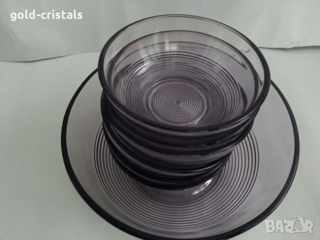 Стъклени купички и купа, снимка 11 - Антикварни и старинни предмети - 25525683