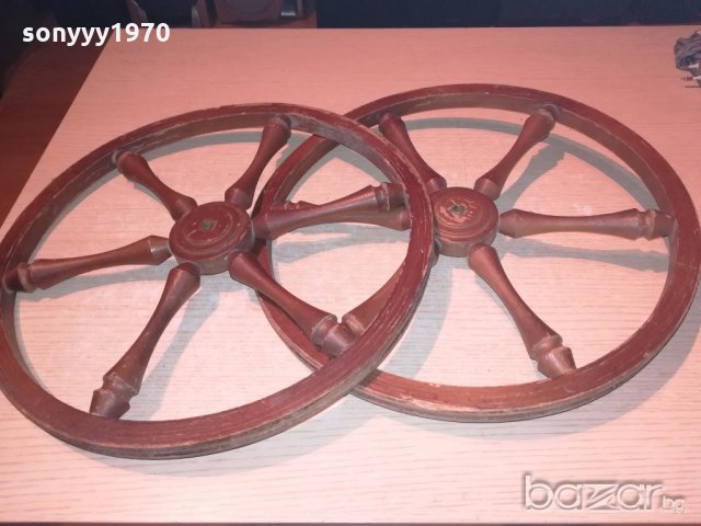 АНТИК-дървени ретро колела-38х2см-внос швеицария, снимка 3 - Колекции - 20122805