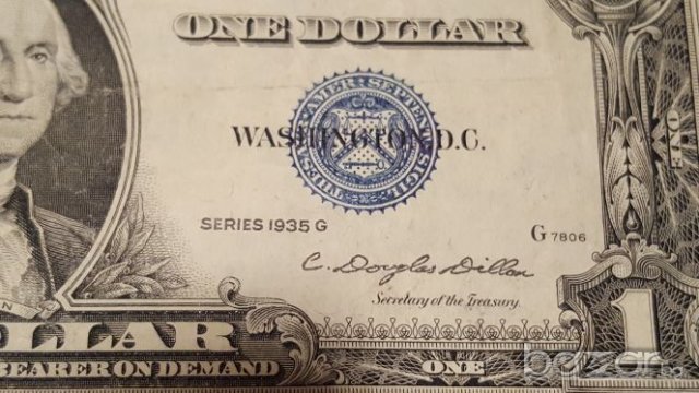 Рядко Срещана $ 1 Долар 1935-G с МОТО на гърба