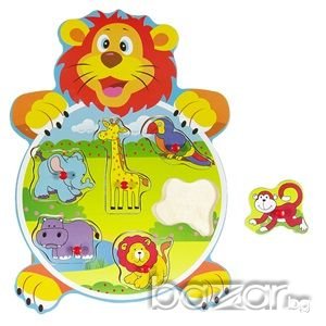 Дървен образователен пъзел с животни, снимка 2 - Образователни игри - 20924644