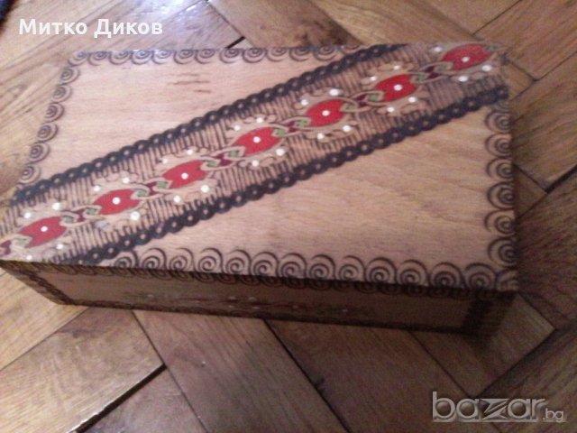 Кутия дървена диагонал, снимка 1 - Декорация за дома - 20791044