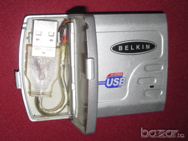 Разклонител USB belkin, 4 Ports, HUB, 4 порта, хъб, сребрист сгъваем, снимка 2 - Друга електроника - 21426689