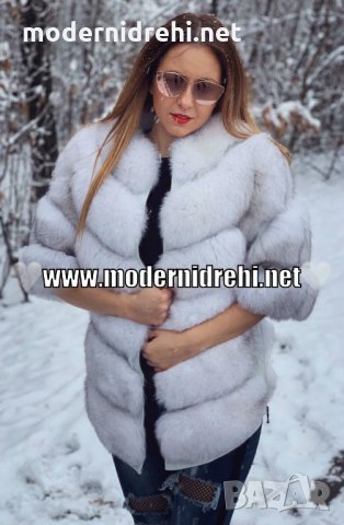 Дамско бяло палто от лисица код 402, снимка 3 - Палта, манта - 23575922