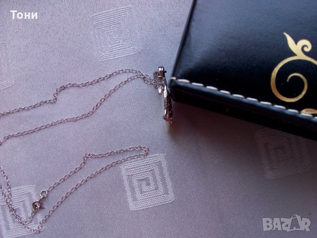  Сребърно бижу  със седеф и диамант HDIA/U , снимка 9 - Колиета, медальони, синджири - 26110434