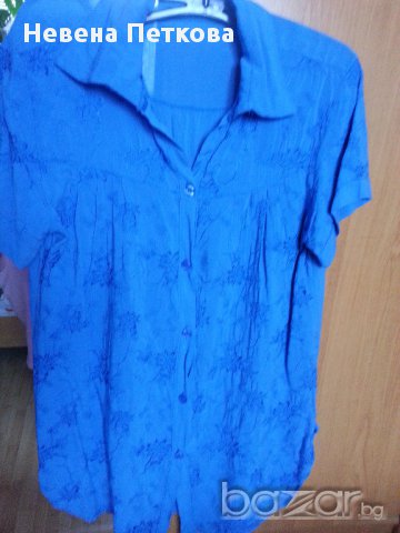 Блузка с къс ръкав с копчета, снимка 1 - Ризи - 12389422