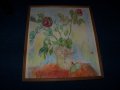 " Рози" - красив стар акварел от 1989г., снимка 5