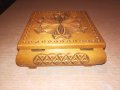 ретро дървена кутия с дърворезба-15х15х7см-внос швеицария, снимка 11