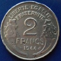 Монета Франция - 2 Франка 1944 г., снимка 1 - Нумизматика и бонистика - 20967625