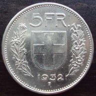 5 франка 1932, Швейцария, снимка 1 - Нумизматика и бонистика - 10106190