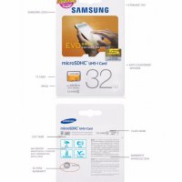 Карта памет на SAMSUNG 32G SDHC 80MB / s 95MB / s Клас EVO + MicroSD Клас 10 микро сд, снимка 14 - Карти памет - 20270327