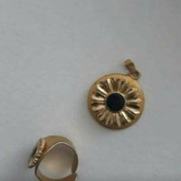 Медальон и пръстен с тъмно син камък, снимка 5 - Колиета, медальони, синджири - 17068096