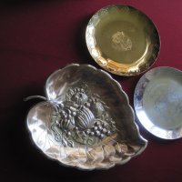 Подноси, месингова и алуминиева чиния, посребрена фруктиера, бонбониера, снимка 3 - Чинии - 19746830