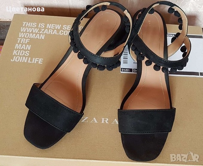 Дамски сандали естествена кожа ЗАРА, снимка 1