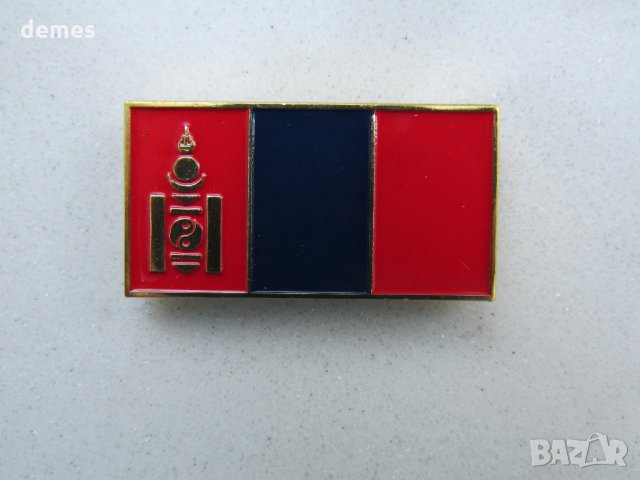  Значка - флаг на Монголия с магнитно закопчаване, снимка 4 - Други ценни предмети - 24389122