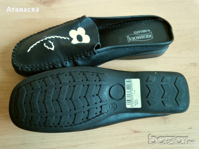 MIGATO - чисто нови затворени чехли от естествена кожа, снимка 3 - Чехли - 11556495