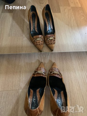 CASADEI - златисти обувки, снимка 2 - Дамски елегантни обувки - 25457267