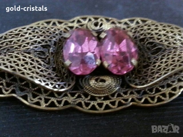 старинна красива брошка филигран, снимка 2 - Антикварни и старинни предмети - 25114188